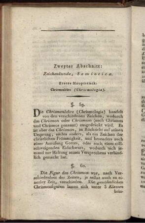 Zweyter Abschnitt: Zeichenkunde, Semiotica