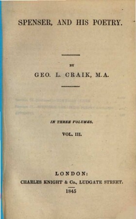 Spenser, and his Poetry : in three volumes, 3