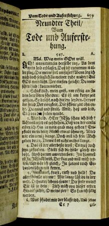 Neundter Theil/ Vom Tode und Auferstehung