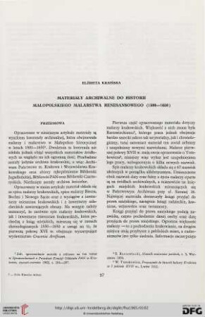 2: Materiały archiwalne do historii małopolskiego malarstwa renesansowego (1500 - 1650)