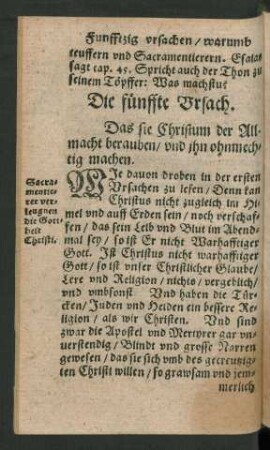 Die fünffte Ursach.