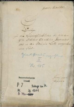 Belegakte zum Heiratsregister 1811 der Mairie Lotte