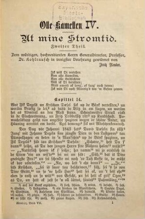 Sämmtliche Werke : Volks-Ausg. in 7 Bd., 7. Olle Kamellen IV und V: Ut mine Stromtid, 2. und 3. Theil