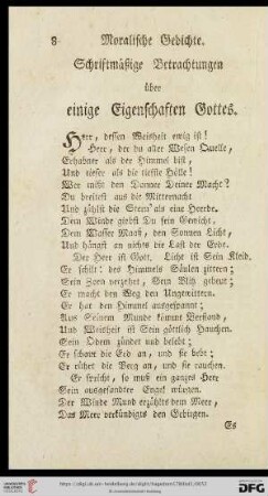 Schriftmaeßige Betrachtungen ueber einige Eigenschaften Gottes