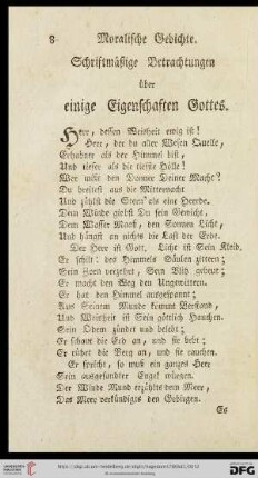 Schriftmaeßige Betrachtungen ueber einige Eigenschaften Gottes