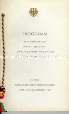 Programmheft zum Staatsbesuch des König von Afghanistan in der Bundesrepublik Deutschland vom 6. bis 14. August 1963