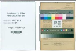 Entnazifizierung Friedericke Frings , geb. 13.07.1899 (Kaufmaennische Angestellte)