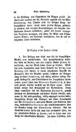 11. Feldzug vom Jahre 1794