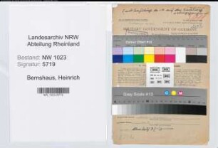 Entnazifizierung Heinrich Bernshaus , geb. 29.01.1914 (Polizeibeamter)