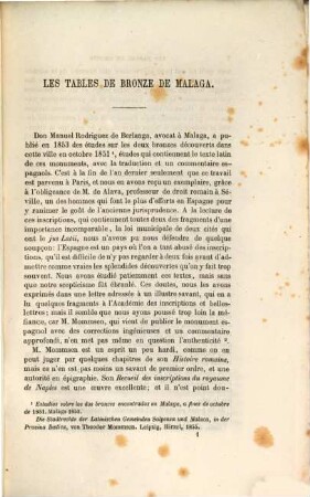 Les tables de bronze de Malaga et de Salpesa traduites et annotées par Edouard Laboulaye : (Extrait de la Revue hist. de droit Franç. et etr.)
