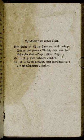 Druckfehler im ersten Theil.