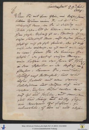 Brief (NL 7/IV B 61).