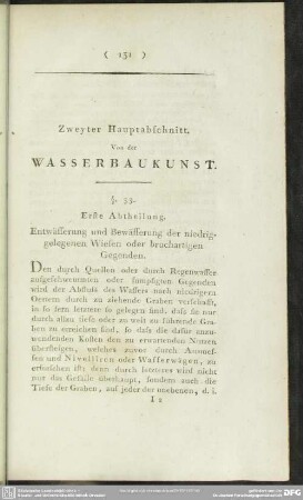 Zweyter Hauptabschnitt. Von der Wasserbaukunst