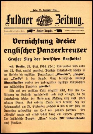 Ausgabe vom Mittwoch, den 23. September 1914.