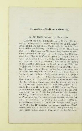 II. Landwirtschaft und Gewerbe