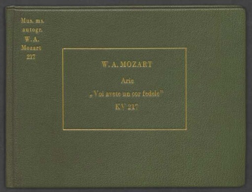 Voi avete un cor fedele; S, orch; G-Dur; KV 217