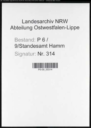 Sterberegister Standesamt Hamm