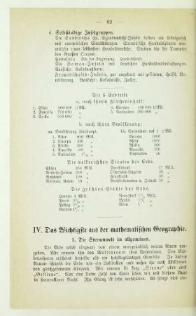 IV. Das Wichtigste aus der mathematischen Geographie