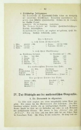 IV. Das Wichtigste aus der mathematischen Geographie