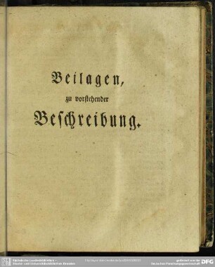 Beilagen, zu vorstehender Beschreibung