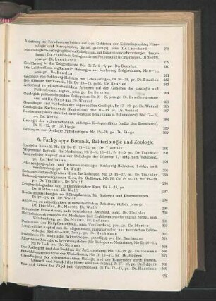 6. Fachgruppe Botanik, Bakteriologie und Zoologie