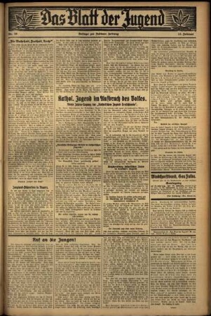 Zweite Ausgabe vom Mittwoch, den 15. Februar 1933.