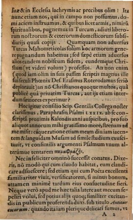 Antitvrcica Scip. Gentilis, Et Cvnr. Rittershvsii : Scripta editaque boni ominis ergo, initio Anni MDCI. ; Psalmorvm LXXIII. LXXIX. LXXX. Paraphrasis Epica
