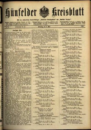 Ausgabe vom Dienstag, den 06. Mai 1913.