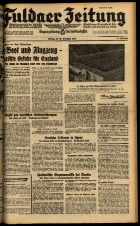 Ausgabe vom Freitag, den 20. Dezember 1940.
