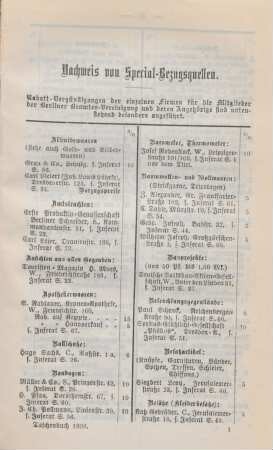 Nachweis von Special-Bezugsquellen