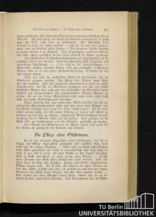 Die Pflege alter Obstbäume.