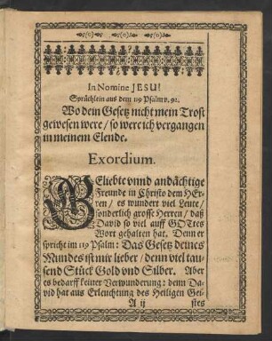 Sprüchlein aus dem 119. Psalm v. 92.