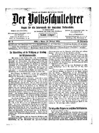 Die dringenden Aufgaben im preußischen Volksschulwesen