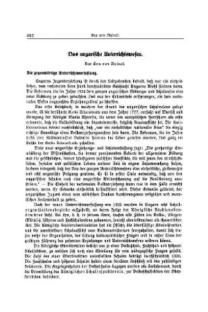 Das ungarische Volksschulwesen