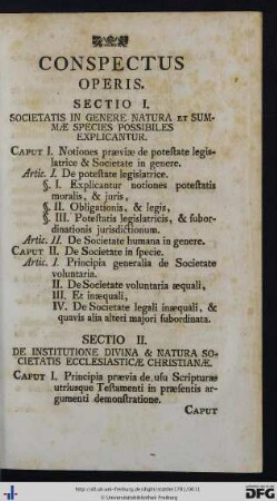 Conspectus Operis.