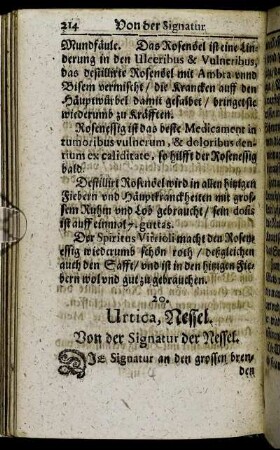 20. Urtica, Nessel. Von der Signatur der Nessel.