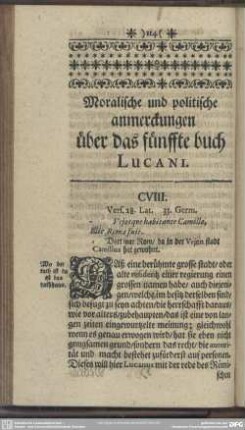 Moralische und politische anmerckungen über das fünffte buch