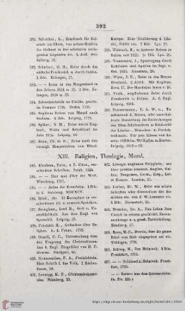 XIII. Religion, Theologie, Moral