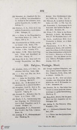 XIII. Religion, Theologie, Moral