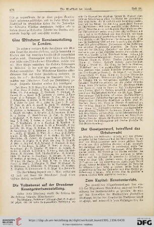 Die Volkskunst auf der Dresdener Kunstgewerbeausstellung