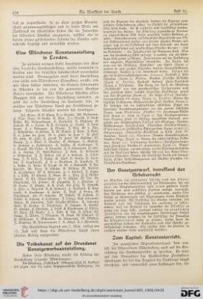 Die Volkskunst auf der Dresdener Kunstgewerbeausstellung