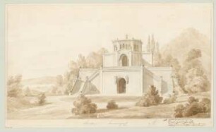 Begräbniskapelle Monatskonkurrenz April 1843: Perspektivische Ansicht