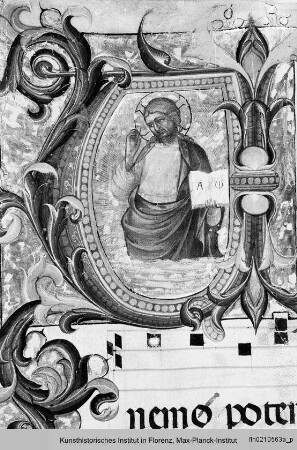 Antiphonar? : Initiale A mit Salvator