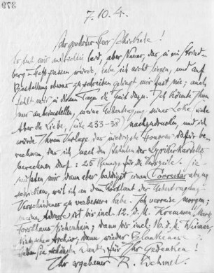 Brief an René Schickele