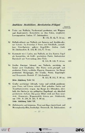 Antikes Mobiliar, Bechstein-Flügel (Nr. 91-139)