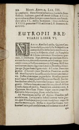 Eutropii Breviarii Liber VI.