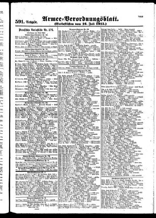 591. Ausgabe. Freitag, 16. Juli 1915