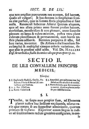 Sectio II. De lilii convallium principiis medicis.