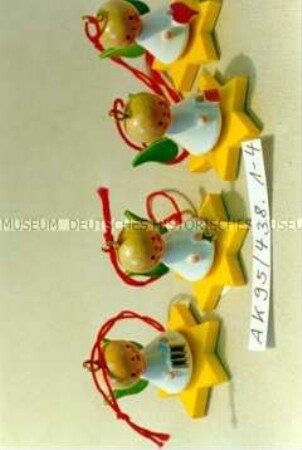 Seiffener Christbaumschmuck: 4 Engel am Stern