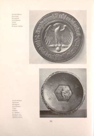 Zieselierklasse Hermann Weingand, Getriebener Teller, Schüler Wilhelm Müller / Zieselierklasse Hermann Weingand, Getriebener Teller, Schüler A. Schiller